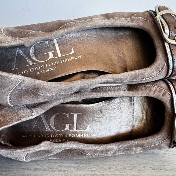 AGL Attilio Giusti Leombruni Monika‎ Ballet Flats Size 38 Brown Suede Cap Toe - Picture 10 of 11